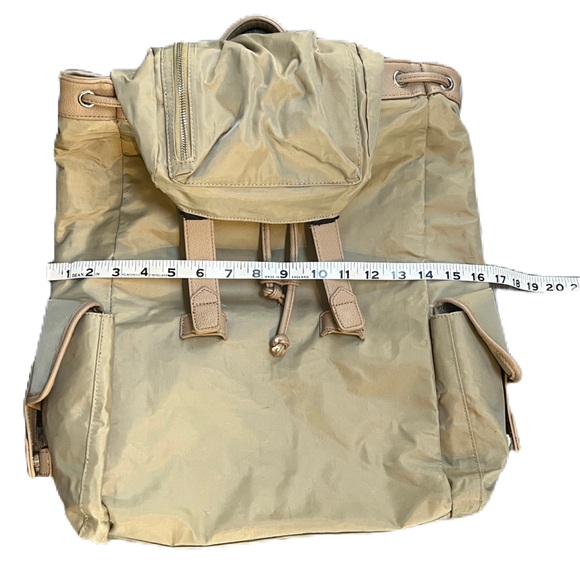 Duchamp London Tan Nylon Drawstring Computer Backpack - Picture 11 of 13